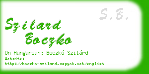 szilard boczko business card