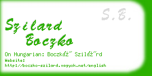 szilard boczko business card